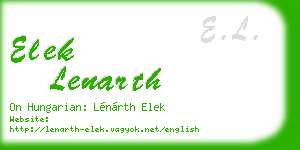 elek lenarth business card