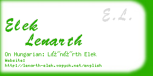 elek lenarth business card